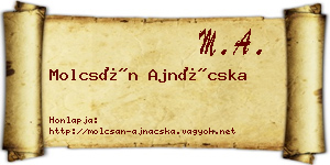Molcsán Ajnácska névjegykártya
